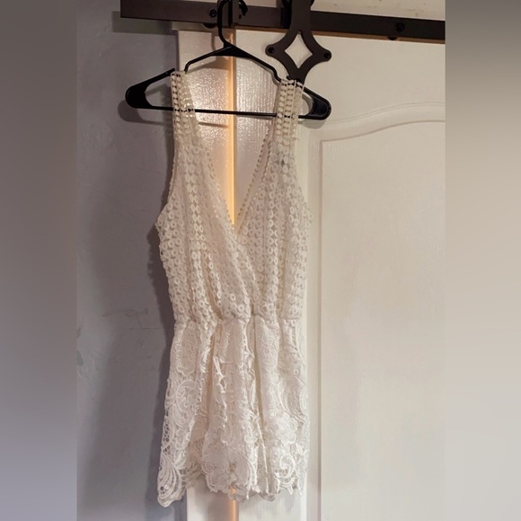 Trac Pants - Trac White Lace Jumpsuit